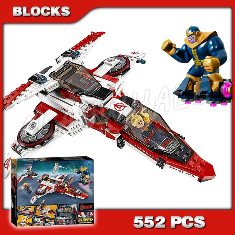 

552pcs Super Revengers 2in1 Avenjet Space Mission Space Captain Iron Thanos 07022 Building Blocks Toy Compatible With Model