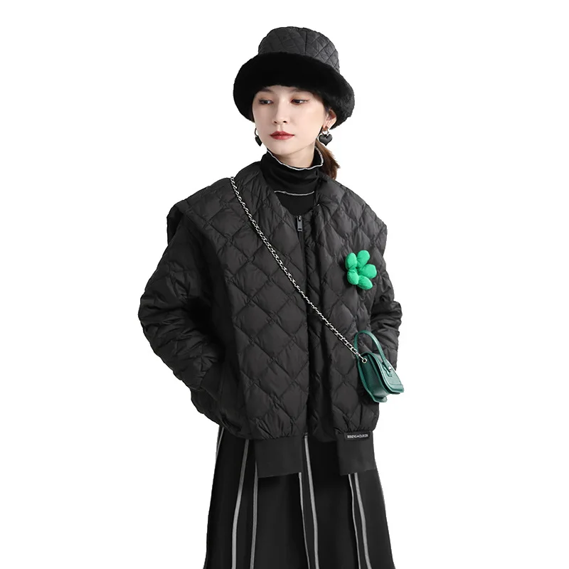 Jackets Coats Winter 2022 New Color Bump Flower Ringed Cotton Clothing Designer Two-Piece Set of Short Cotton Coat Coat Women