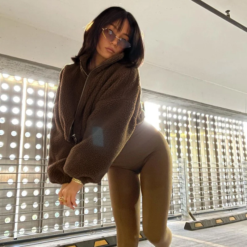 Autumn and Winter Women's Cashmere 2023 Sweatshirt Korean Zipper Casual Teddy Jacket Warm Jacket Street Casual Loose Jacket