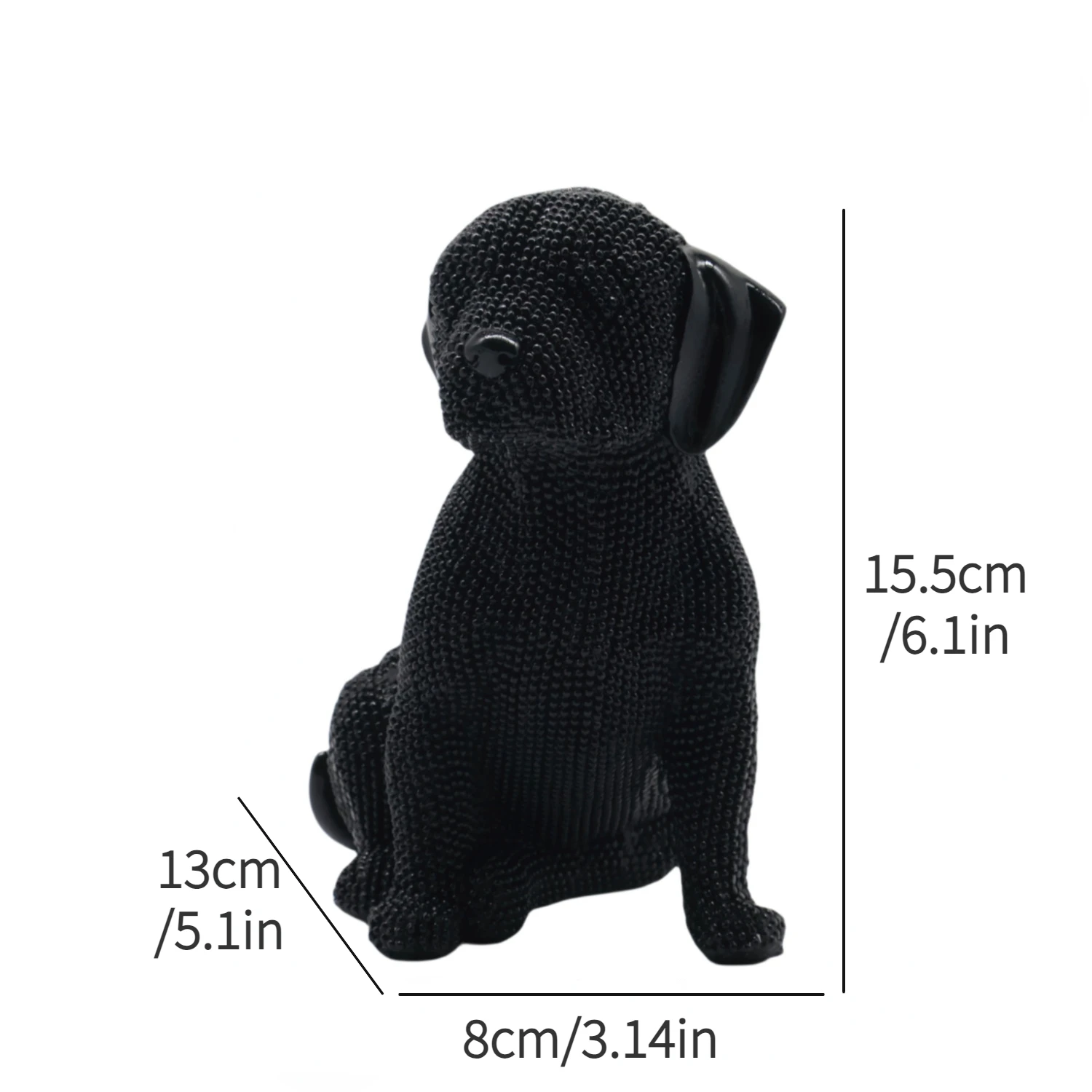 

Статуэтка собаки из смолы серебристого цвета