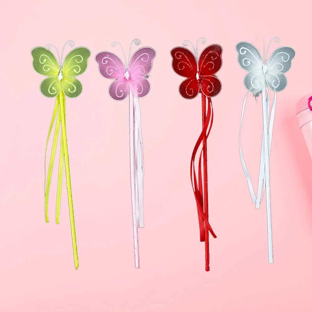 

12pcs Princess Wands Glitter Butterfly Sparklers Fairy Sticks Fairy Wand for Pretend Play Girls Cosplay Kids
