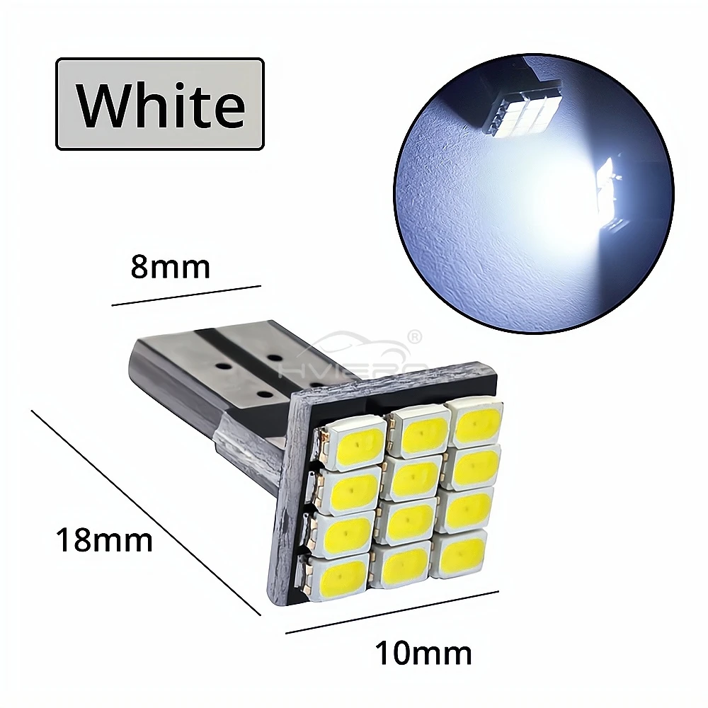 

T10 W5W Canbus 1206 12SMD Светодиодный Автомобильный Задний Датчик Парковки, Индикаторные Лампы 2/4/20 Шт., Универсальные