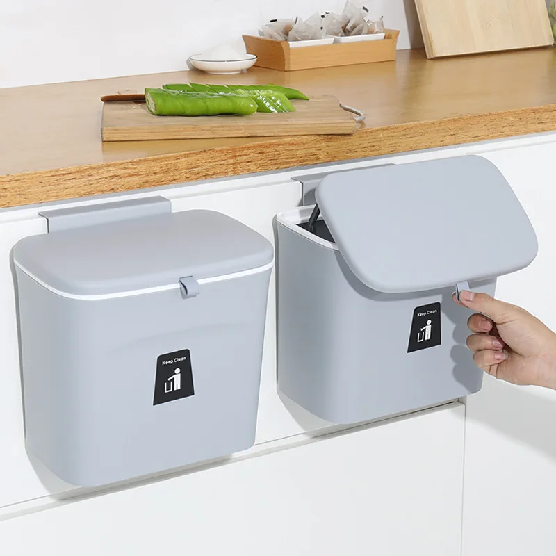 

Household Sliding Wall-mounted Trash Can Cabinet Door Hanging Garbage Storage Bucket Toilet Hanging Garbage Basket