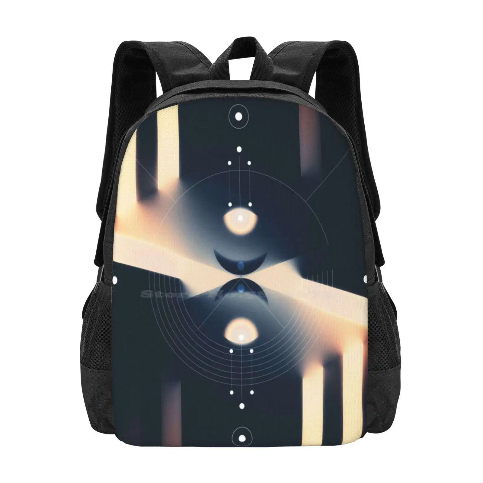 

Cosmic Type Backpacks For School Teenagers Girls Travel Bags Art Tarot Sun Soleil Magic Wicca Witch Moon Luck Symbol Gold