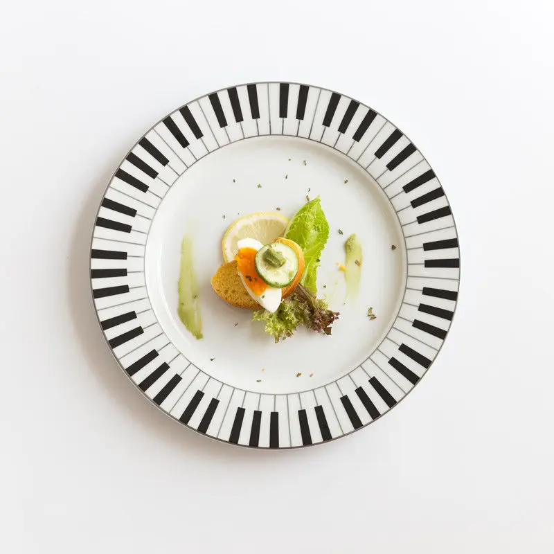 

Sushi plate Creative ceramic plate piano steak plate western food plate