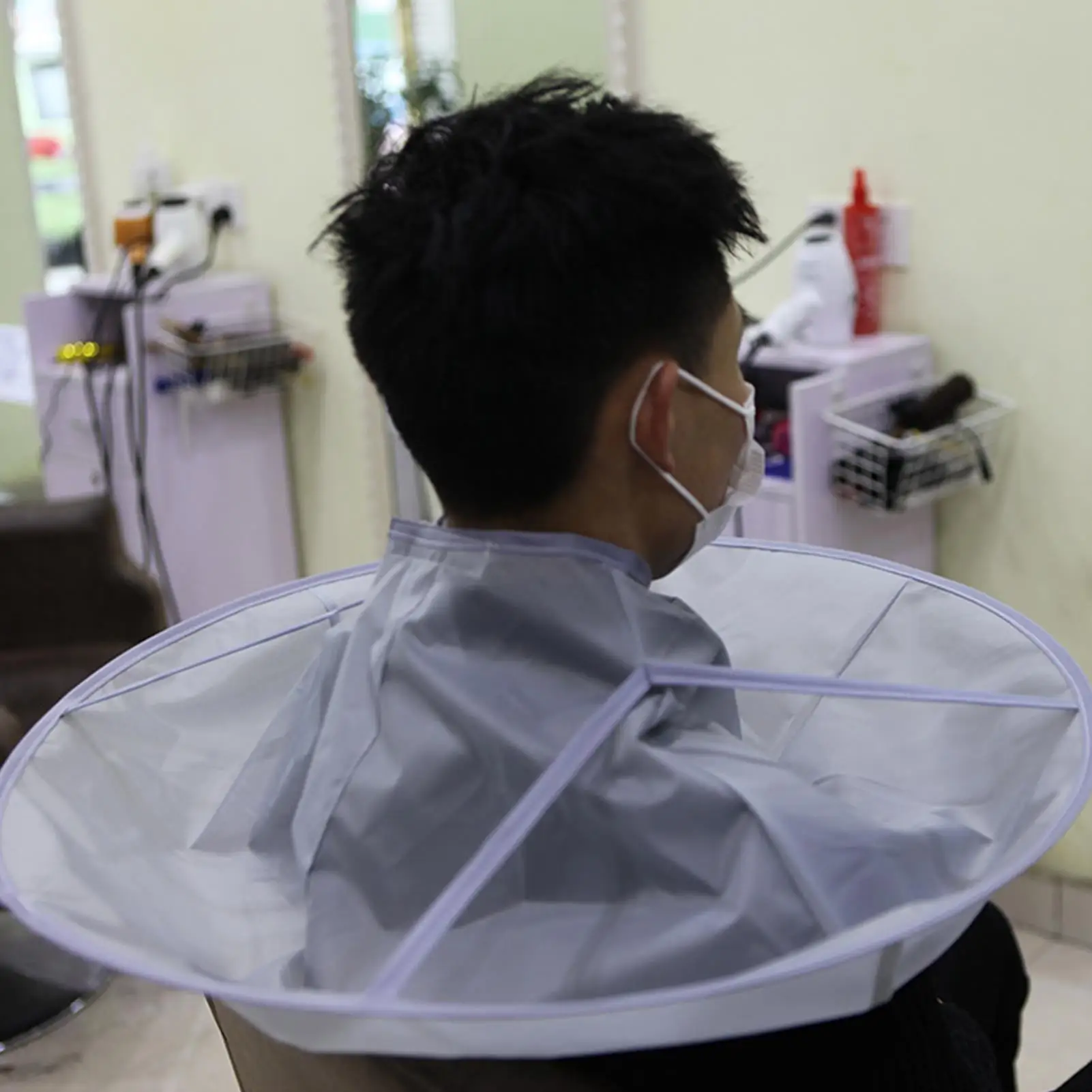 Водонепроницаемая накидка для стрижки волос-регулируемый нейлоновый Ловец