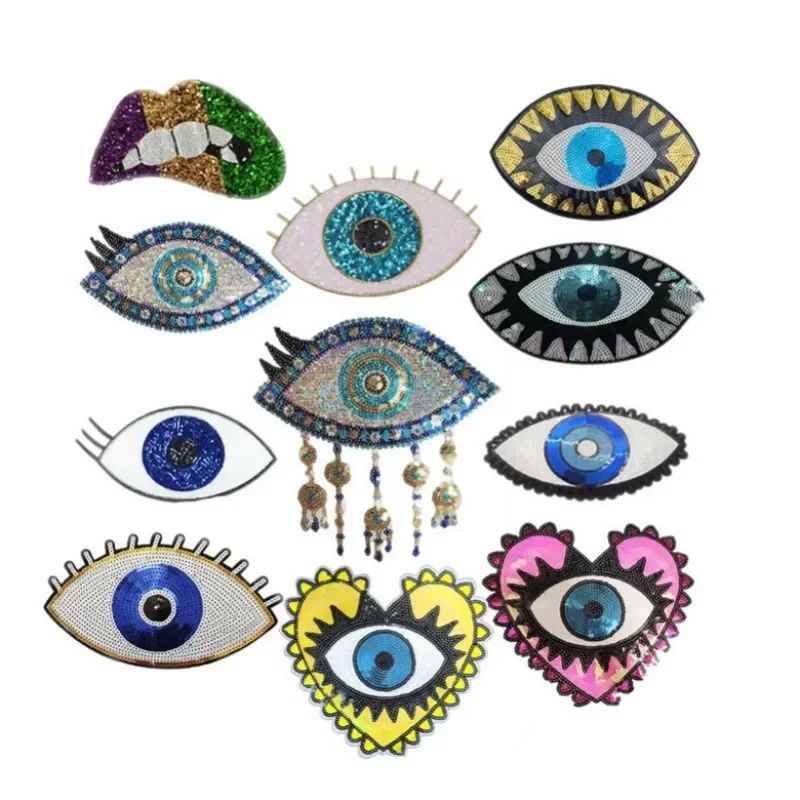 Мультяшные блестящие нашивки Devil's Eye на одежду значок Love футболка наклейки