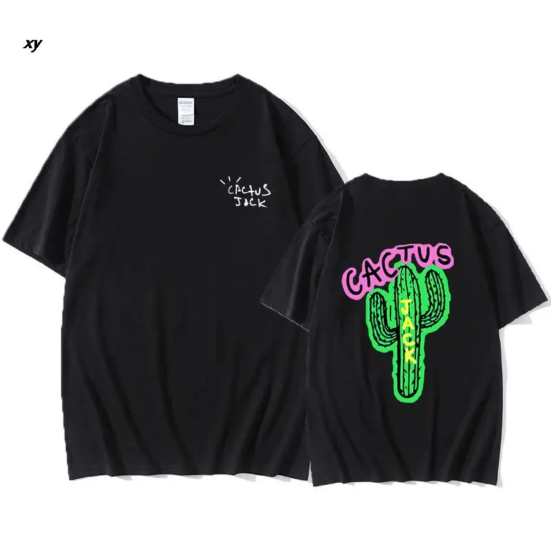 

Fashion Men T-Shirts Travis Scott Tour Short Sleeve CACTUS JACK Print Kanye West Men'S And Women'S Loose Short Sleeve T-Shirt