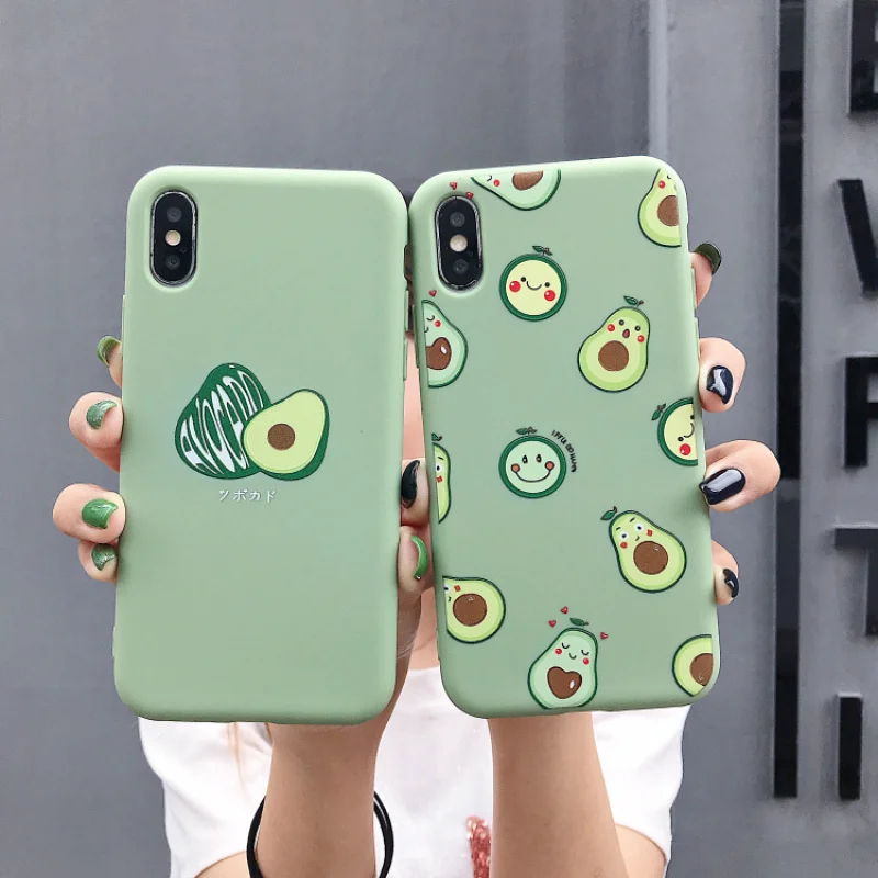 

Cute Cartoon Avocado Apple Mobile Phone Case For iPhone 11 12 13 Pro Max Mini X XS Max XR 7 8 Plus SE Tpu Shockproof Soft Cover