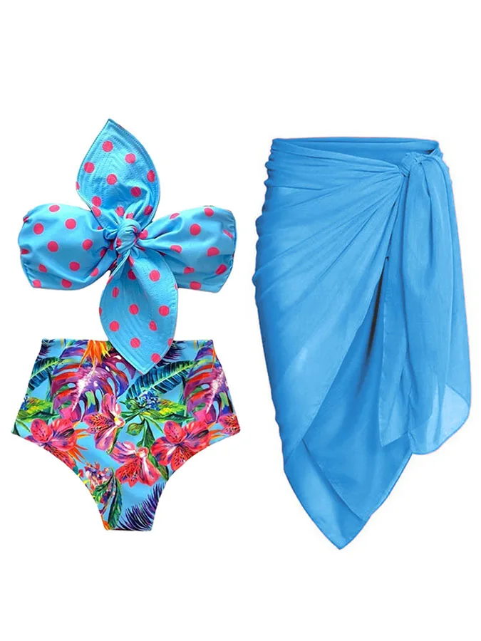 

Fashion Floral Print Beach Bikini Set