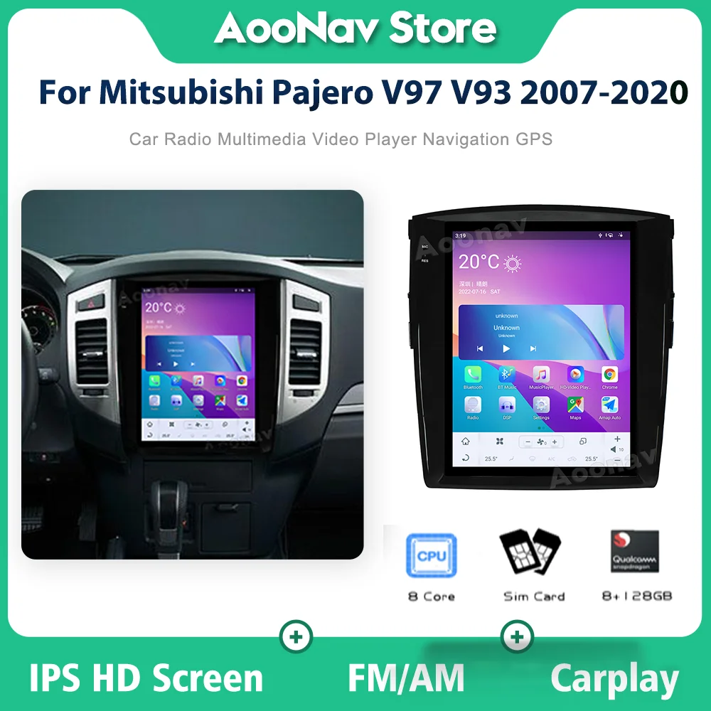 

Автомобильная стереосистема A11 для Mitsubishi Pajero V97 V93 2007-2020, GPS, мультимедиа, навигация, Carplay, Qualcomm Tesla, Carplay, головное устройство