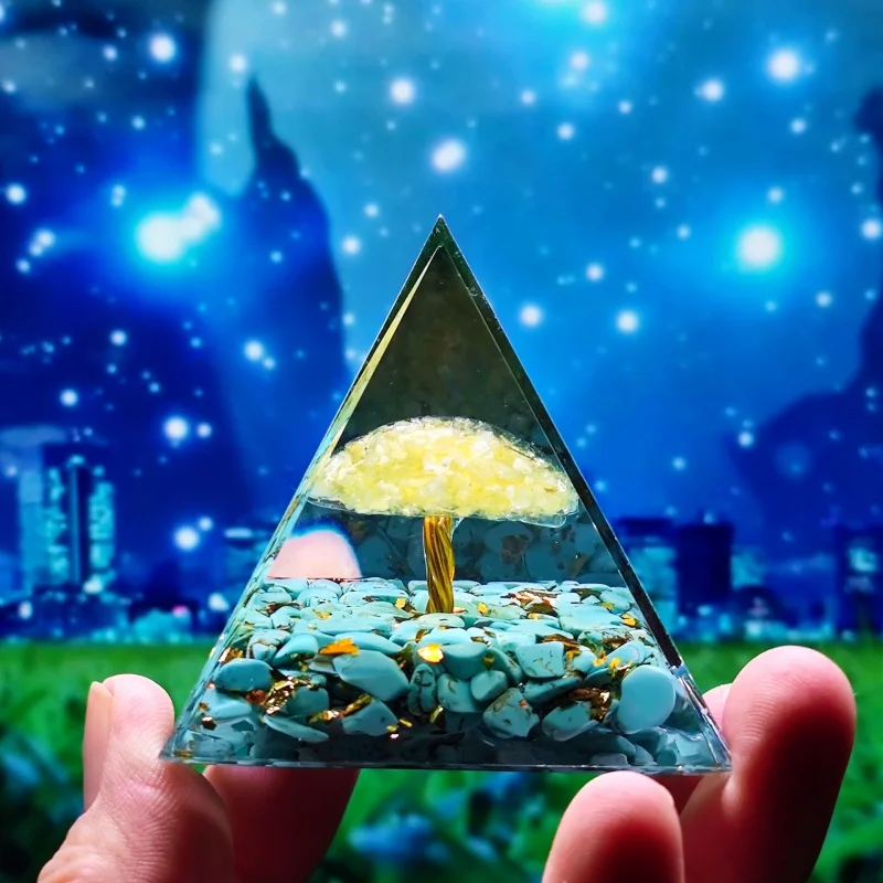 

Tree of Life Orgonite Pyramid Healing Crystals Energy Reiki Chakra Multiplier Amethyst Meditation Lucky Gather Wealth Stone New