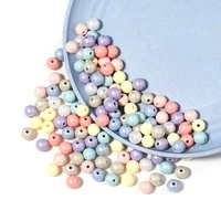 30 100pcs acrylic macaron mixed colors beads 68101214mm loose bead jewelry bracelets necklace charm diy round accessories