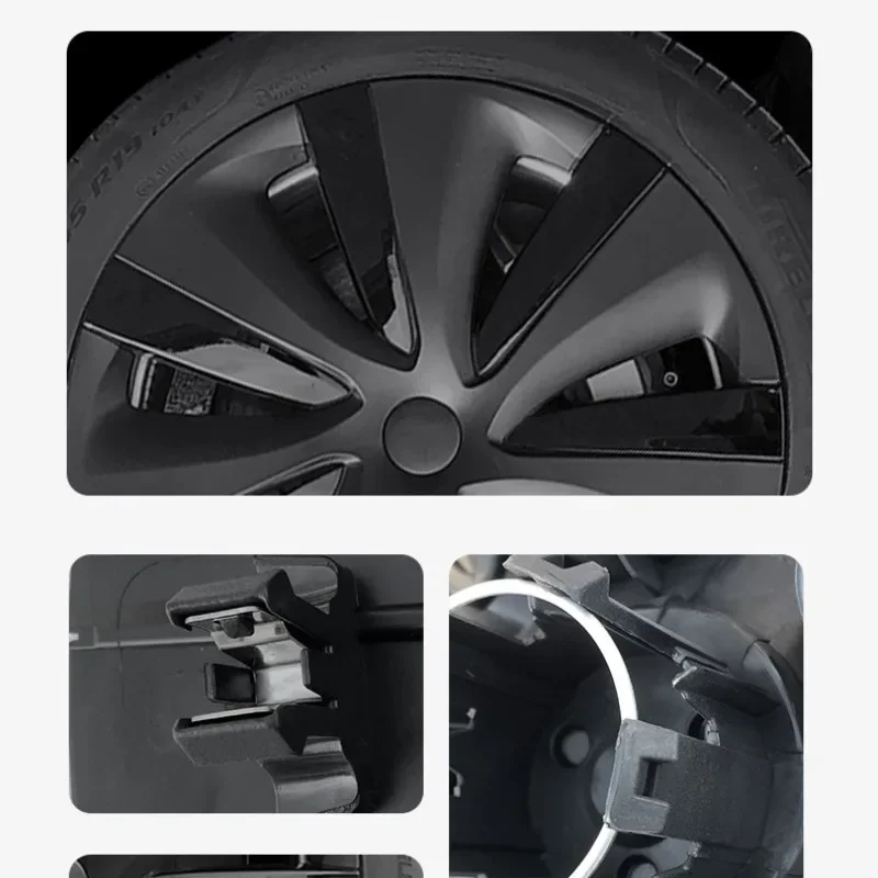 Фото 4 шт., 19-дюймовая крышка ступицы для Tesla Model Y, сменная крышка ступицы колеса, правая и левая крышка, полная крышка обода, аксессуары 2024 №5