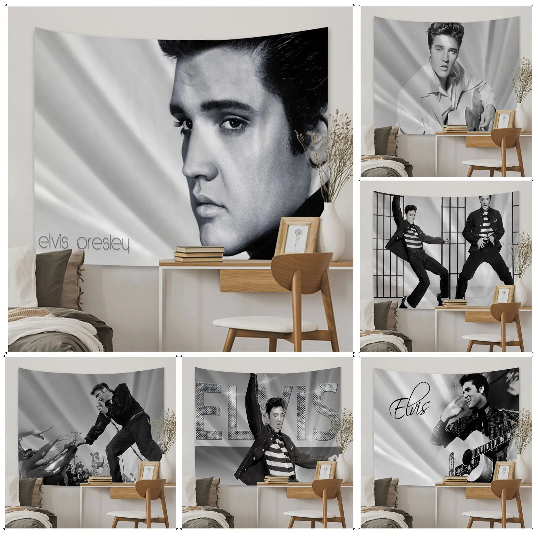 

Elvis Cartoon Tapestry Bohemian Wall Tapestries Mandala Wall Hanging Sheets