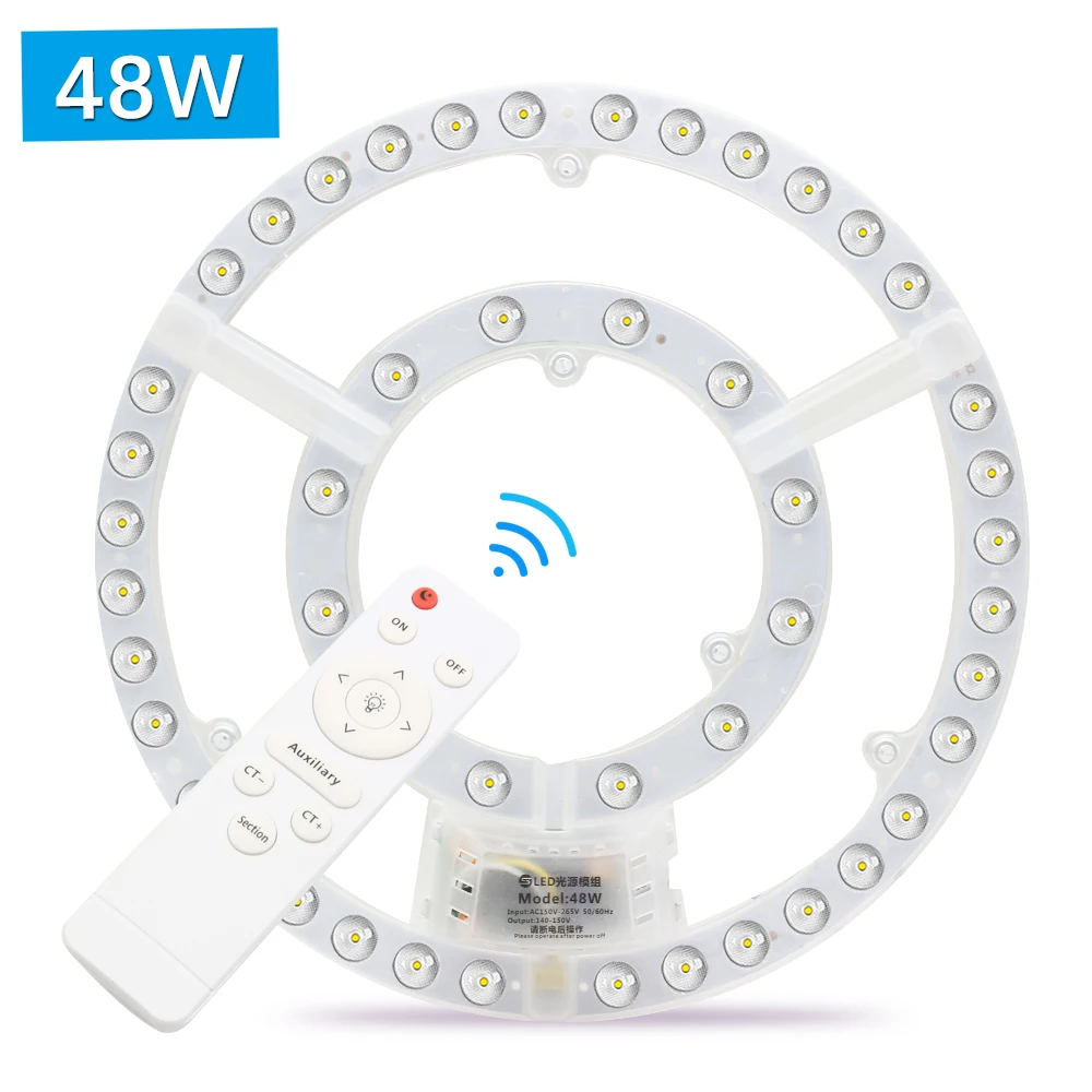 Led Ceiling Light Module 48W Replacement Led Panel 220v Led Light Panel Board Dimmable Round Module Lamp For Ceiling Fan Lights