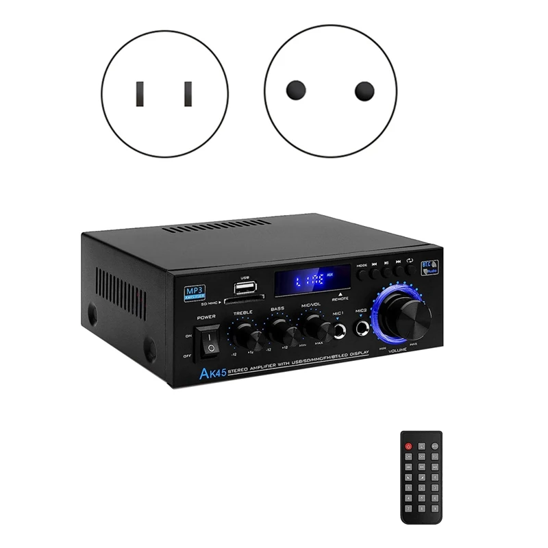 

1 Piece AK45 Digital Power Amplifier Audio Two-Channel Power Amplifier Auto Supplies US Plug