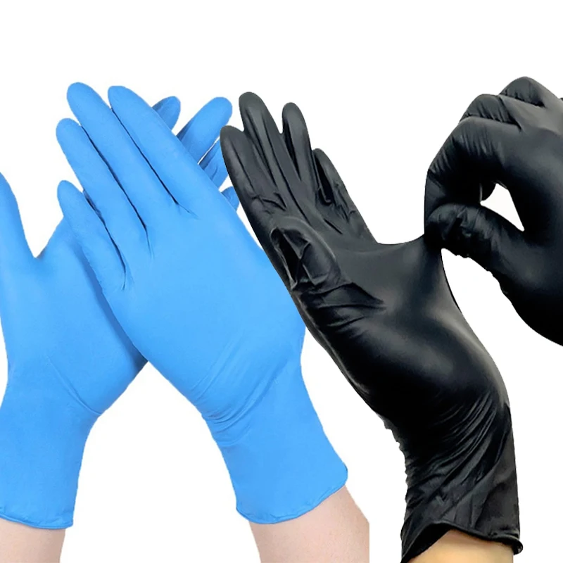 

10Pcs Nitrile Material Disposable Gloves Powder Free Cleaning Service Nitrile Gloves S-XL