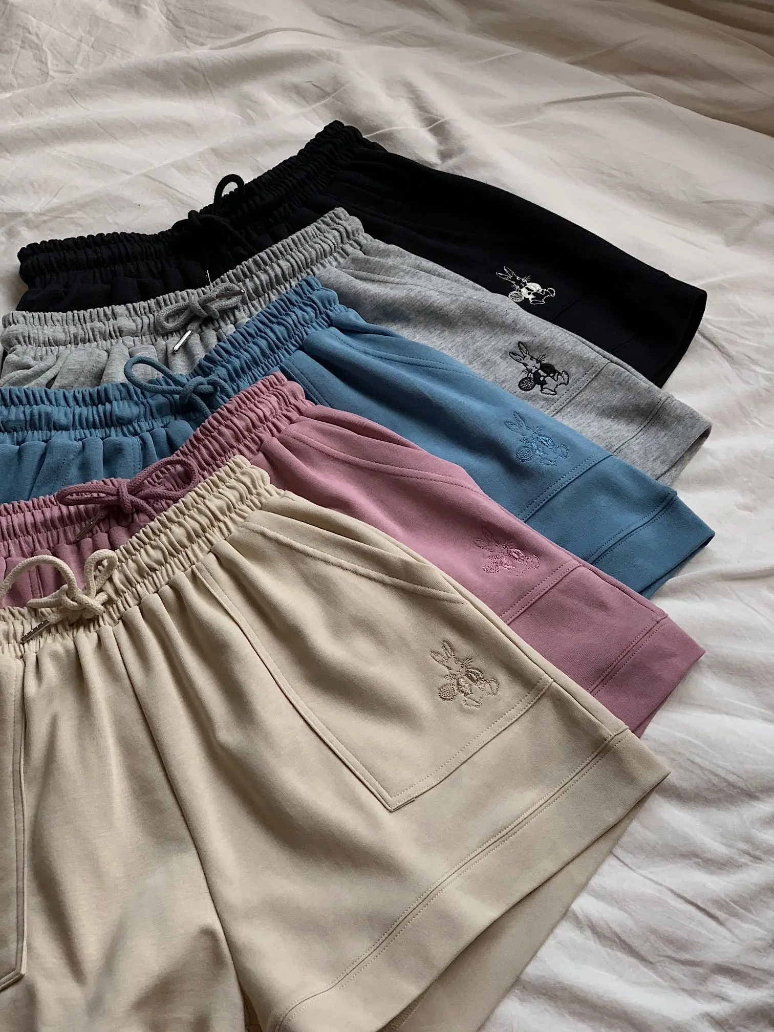 

Женские хлопковые шорты с завышенной талией, повседневные свободные спортивные штаны с завязками, лето 2023