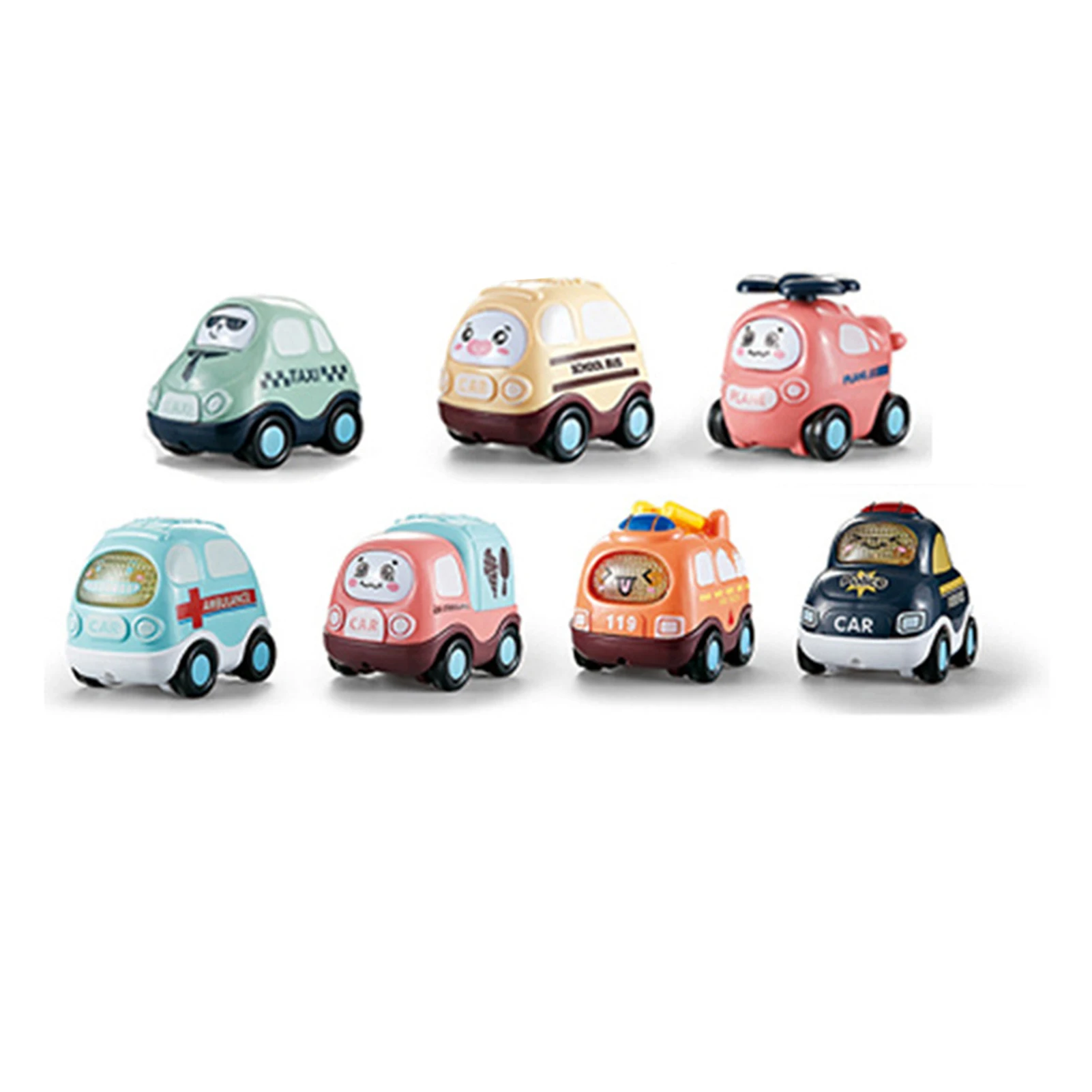 

7 Pack Children's Push And Go Vehicle Set With Play Mat For Infant