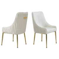 Upholstered contemporary kitchen white fabric luxury dining italian tufted dinning room chair