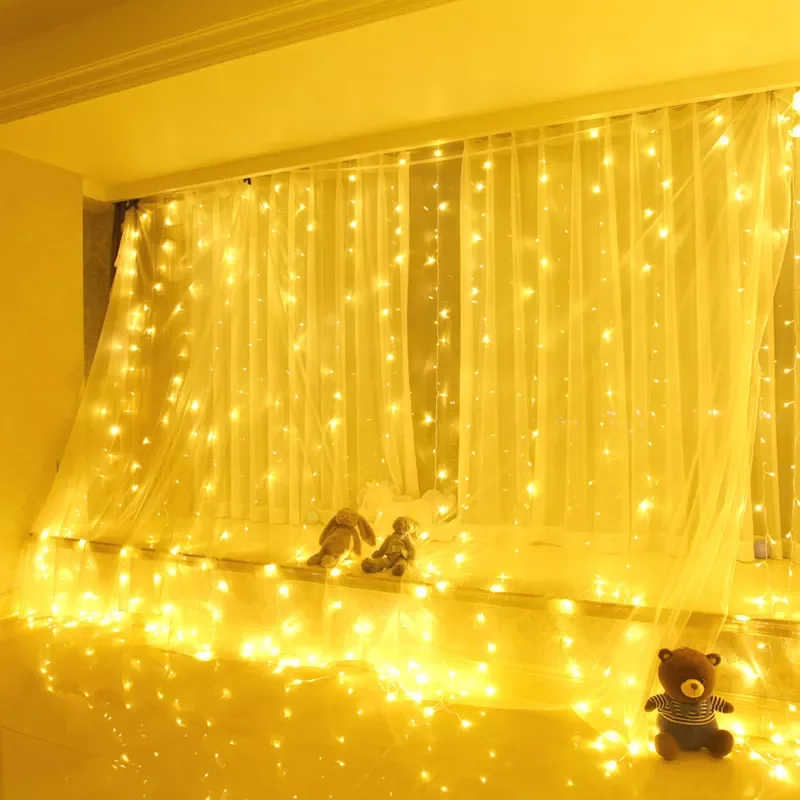 

3x1/3x3m LED Garland Curtain Waterfall Lights Christmas Decorations for Home Led String Lights Christmas Lights Navidad New Year