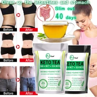 40days keto morning and evening tea bag lose weight detox slim fat burner health weight loss man women belly slimming products