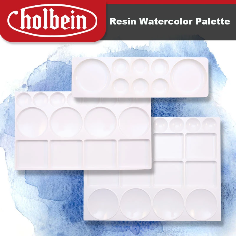 Japanese Holbein Resin Watercolor Palette 8/16/20 Grids for Watercolor Acrylic Gouache Chinese Painting Art Supplies