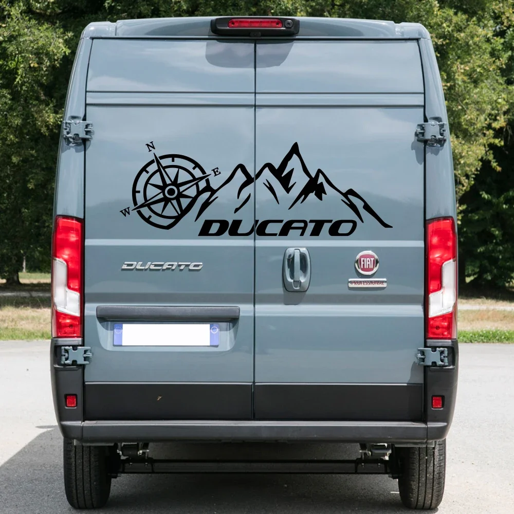 Фото Автомобильная наклейка Van Camper, графический горный компас, декор, наклейка, автоаксессуары, украшение для Fiat Ducato 244 250 230 X250 Maxi №1