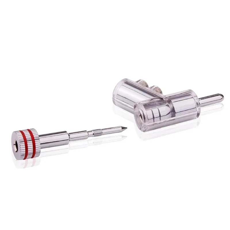 Банановый штекер Hi-End медный для разъема динамика с головкой 4 мм самозажимной аудиоусилитель адаптер типа "пистолет" Y-образный золотой серебряный.