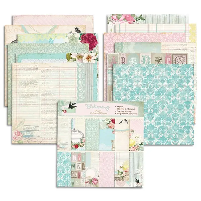 

24 шт./набор, фотоальбом для скрапбукинга, 6 дюймов