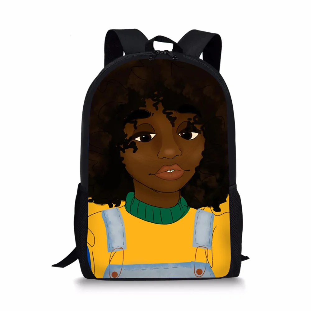 Advocator Printed African Girls Lunch Bag Cartoon Girls Portable Thermal Food Picnic Bags for School Kids Boys Lunch Box Tote
