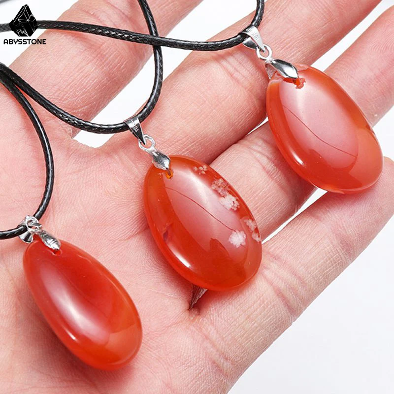 

Lucky Red Agate Pendant Natural Stones Carnelian Amethyst Crystal Quartz Necklace Yoga Meditation Chakra Healing Sleep Help Gift