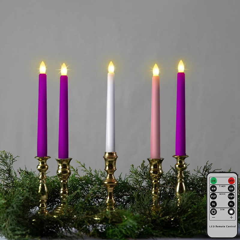 

8 шт., светодиодные свечи для окна, с таймером