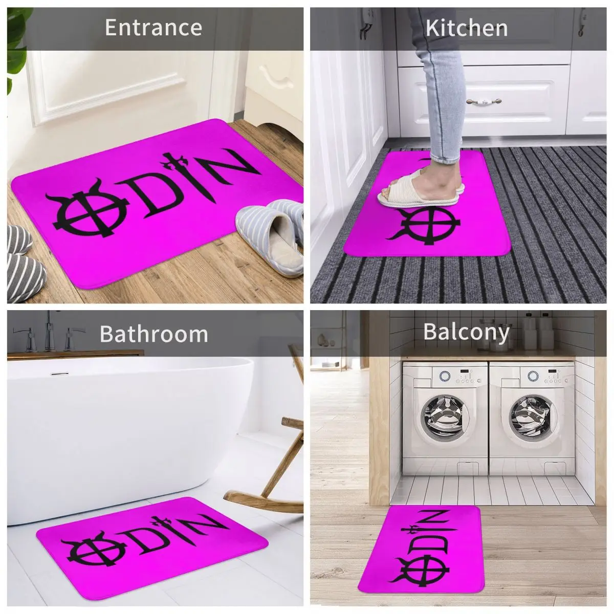 

Odin God Of Vikings Bath Door Mat Logo Rug Carpet Decor Entrance Living Room Home Kitchen Bedroom Non-slip Bedside