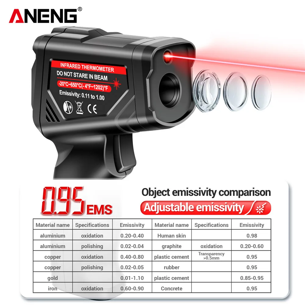 

ANENG TH05 Digital Infrared Thermal Imager IR laser Sensor Gun Circuit Industrial Testing Floor Heating Tube Temperature Testers
