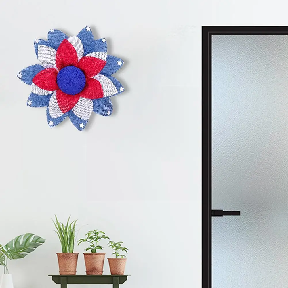 

Патриотический цветочный декоративный венок на входную дверь ластипоки 4 июля, день декора, независимый флаг, день пчелы, американский фест...