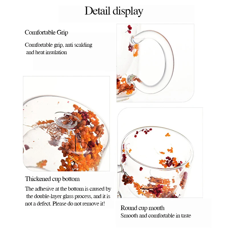 Стеклянная чашка с двойными стенками декоративная стеклянная для цветов бутылка