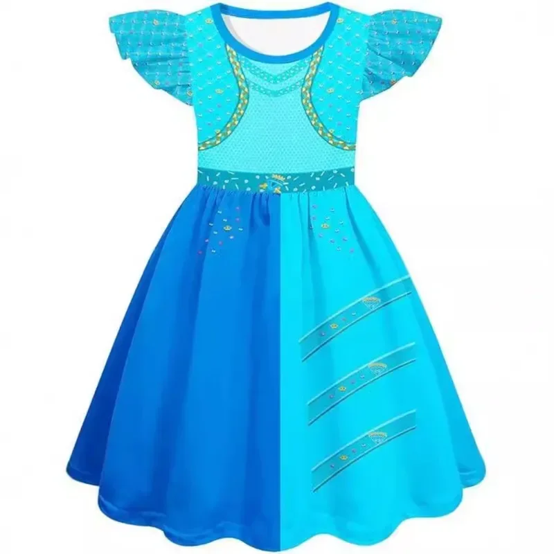 Movie Rise of Red Mal Cosplay Costume Evie Disguise Dress Uniform Suit for Kids Outfit Halloween Carnival Party Clothes Roleplay