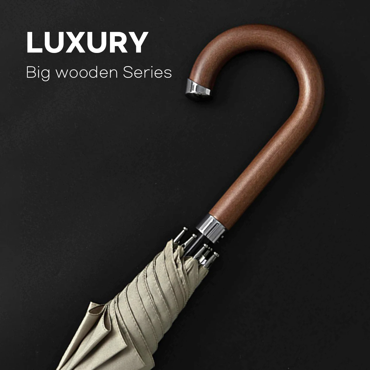 Parachase Wooden Luxury Umbrella Corporation Semi Automatic Umbrella for Men Windproof Big Golf Umbrella Outdoor Free Shiping