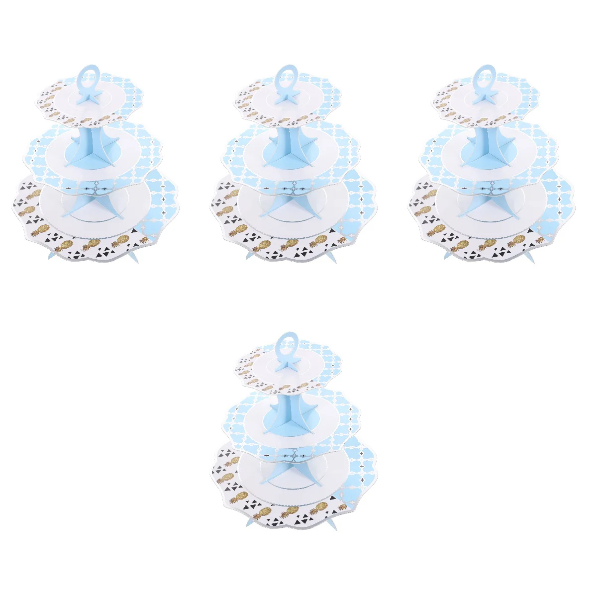 

4pcs Cake Stand Dessert Holder 3 Tiers Paper Cake Holder Muffin Holder