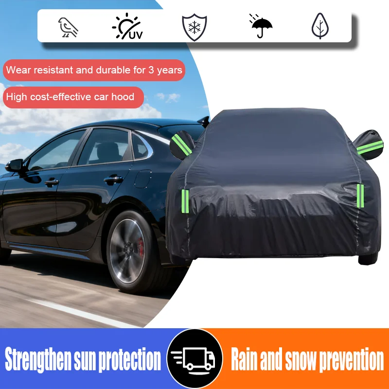 Фото Для Kia K3 (BL7) 2023-2026 хэтчбек седан автомобиль, защита от ультрафиолета, защита от солнца, защита от дождя и снега, толстый автомобильный чехол №1