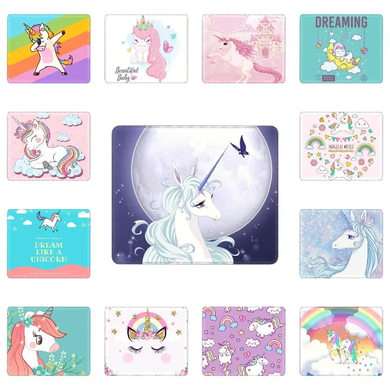 

Moon Unicorn Gaming Mouse Mat Anti-Slip Rubber Base Lockedge Mousepad Office Desktop Mythology Legendary Creature Mouse Pads