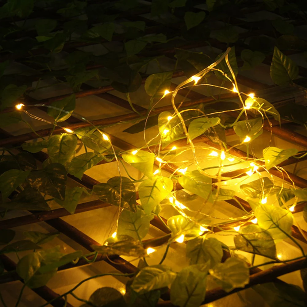 

10m 100 LED Silver Copper Wire String Light LED Wedding Decorations Battery Box for Home Fairy for Party Decor