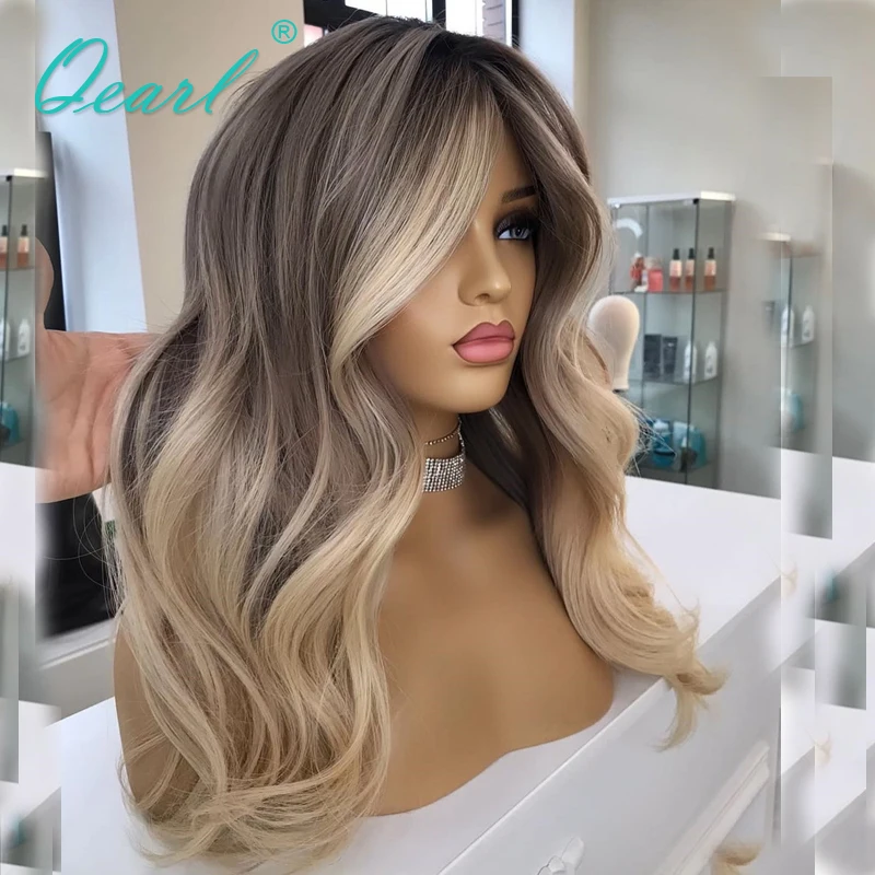 Ash Brown Light Blonde Balayage Full Lace Wig Real Wigs Humain Hair Lace Frontal Wigs Sale for Women Glueless Loose WAve Qearl