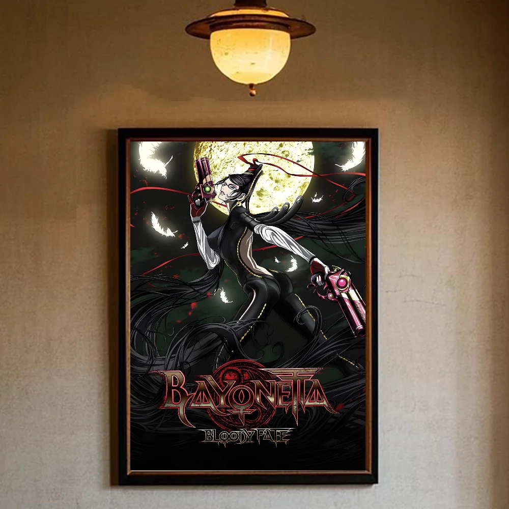 Фото Классический винтажный постер Game Bayonetta 3, HD арт, липкая стена, водонепроницаемый, для дома, гостиной, спальни, бара, эстетическое украшение №4