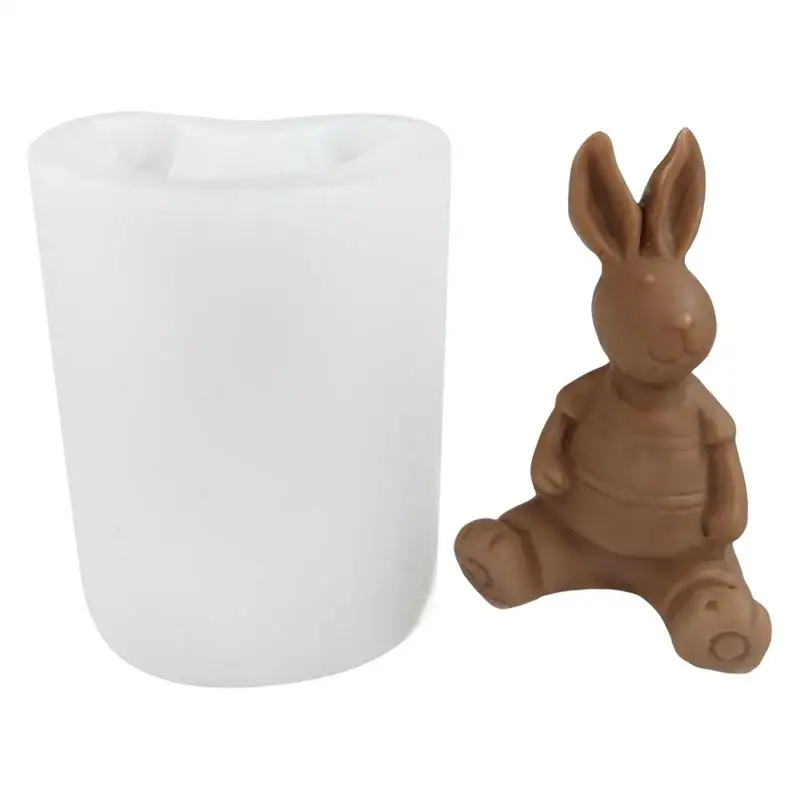 

3D Cute Rabbits Candle Silicone Mold Easter Bunny Mould Aromatherapy Soap Epoxy Resin Clay Mould Cake Making Molds Home Decor