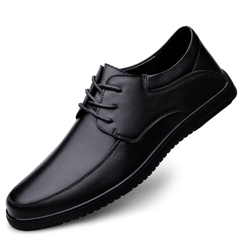 

Genuine Leather Lace Up Men's Dress Shoes Trendy Office Work Men's Business Shoes All Seasom Men's Casual Leather Shoes