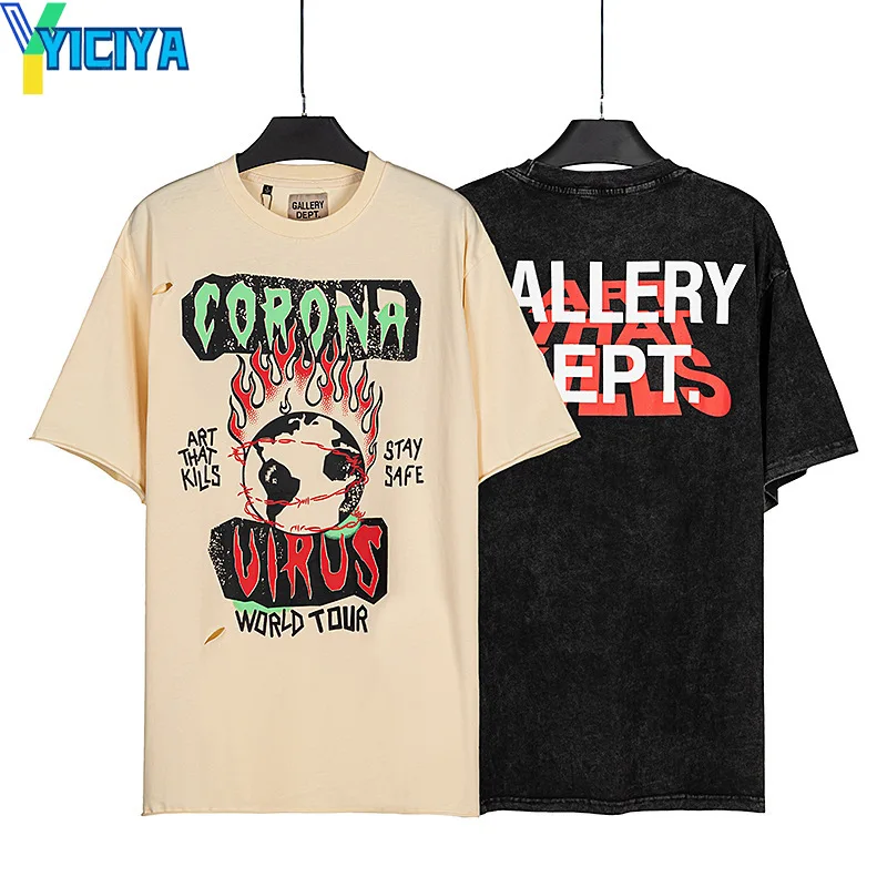 

YICIYA Fashion summer Casual short sleeve t-shirt Women and men street letter printing lazy style loose trend woman tshirts y2k