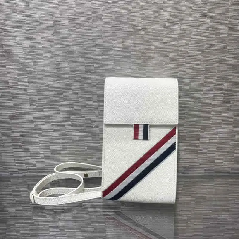 Men's TB Wallet Shoulder Bag Fashion Design RWB Diagonal Striped Crossbody Bags Luxury Brand White Leather Ladies Purse